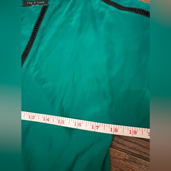 rag & bone beautiful silk emerald dress black lattice exposed zipper on back - Picture 13 of 13